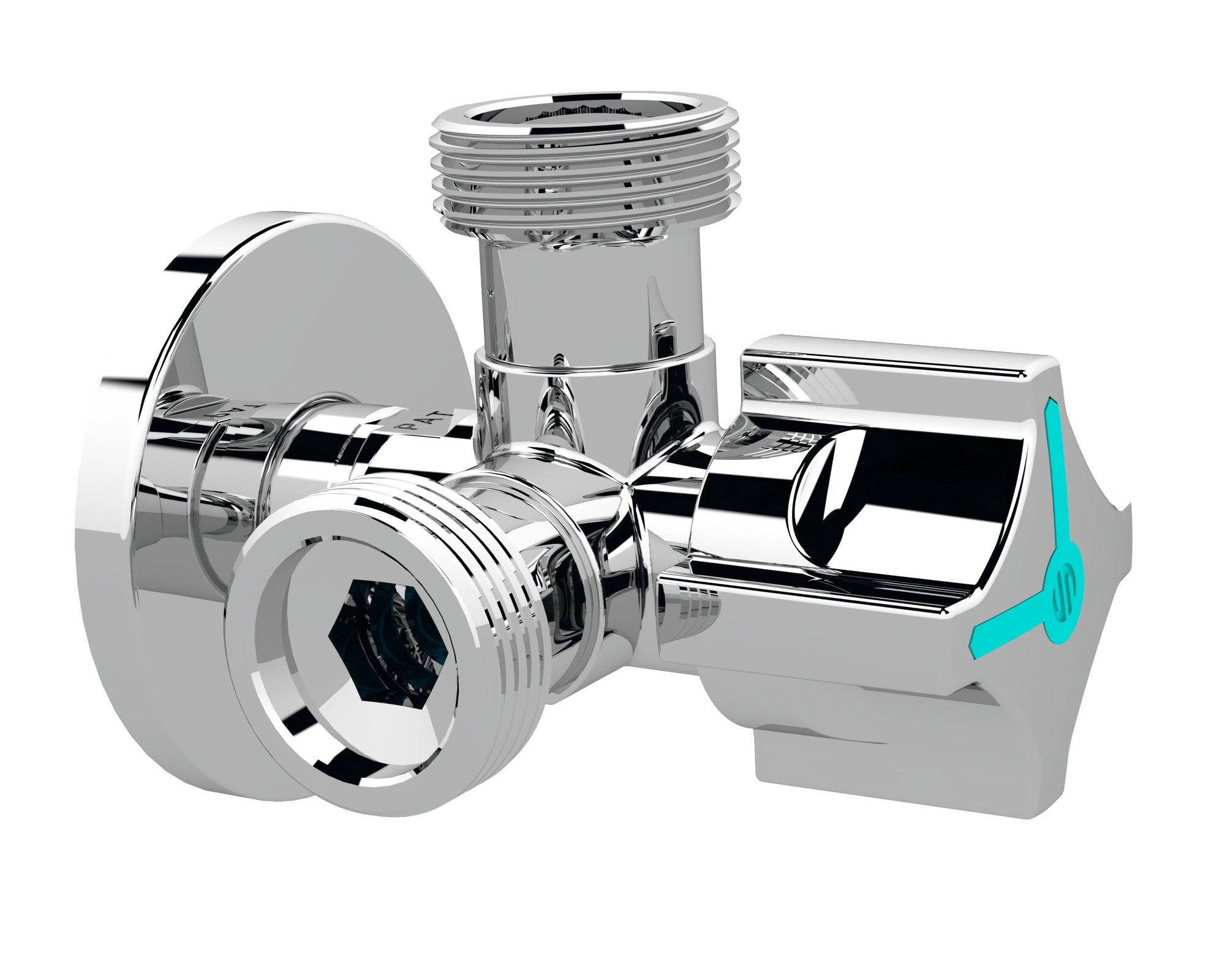 Zawór kątowy podwójny antykamienny A-80 TWIN VITAQ 1/2"X3/4"X3/4"