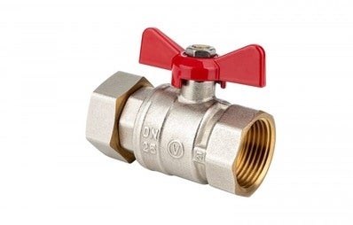 Zawór kulowy Spin 1" G5/4, z obrotową nakrętką i motylkiem 0