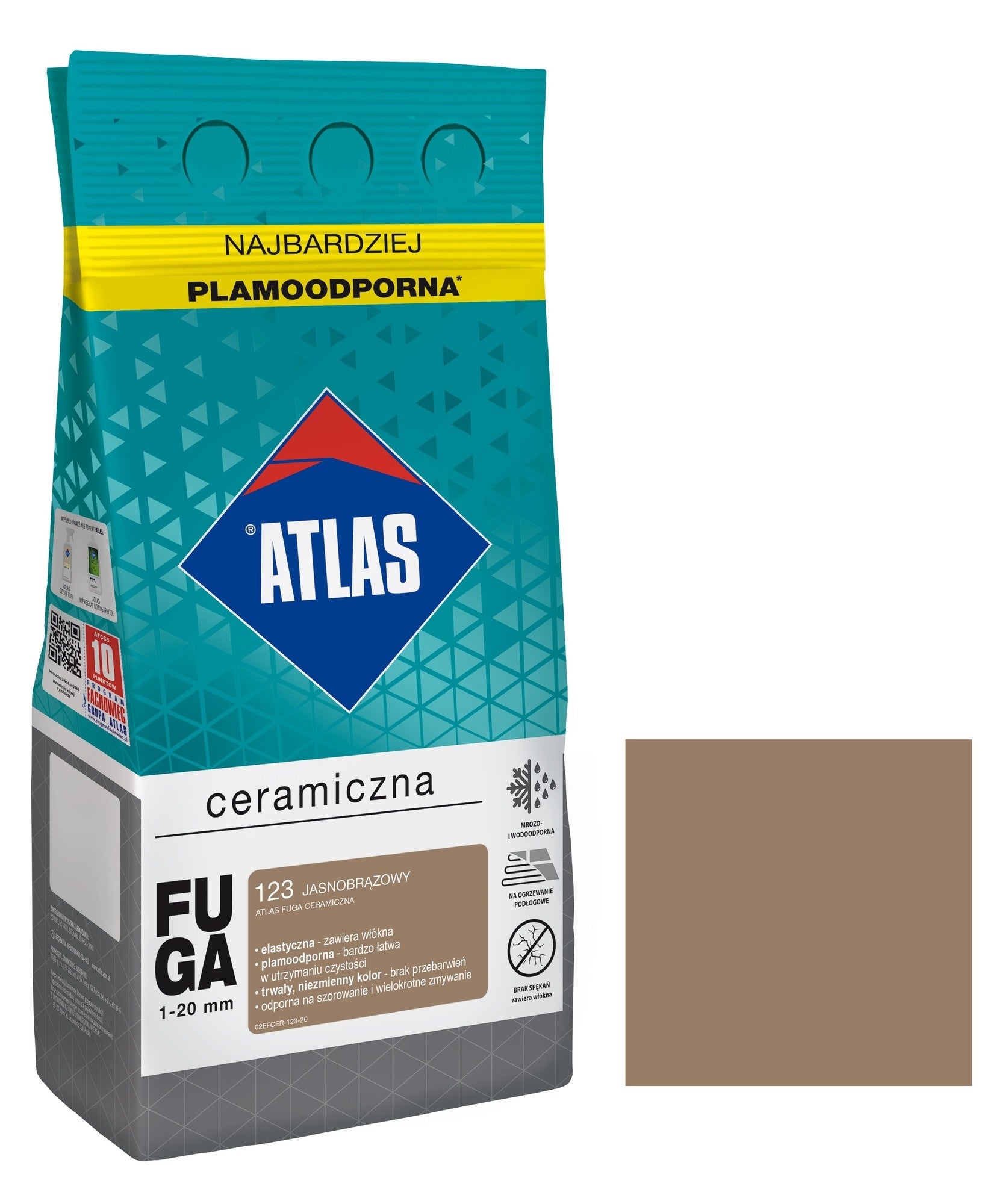 Fuga ceramiczna Atlas 123 jasnobrązowy 5kg