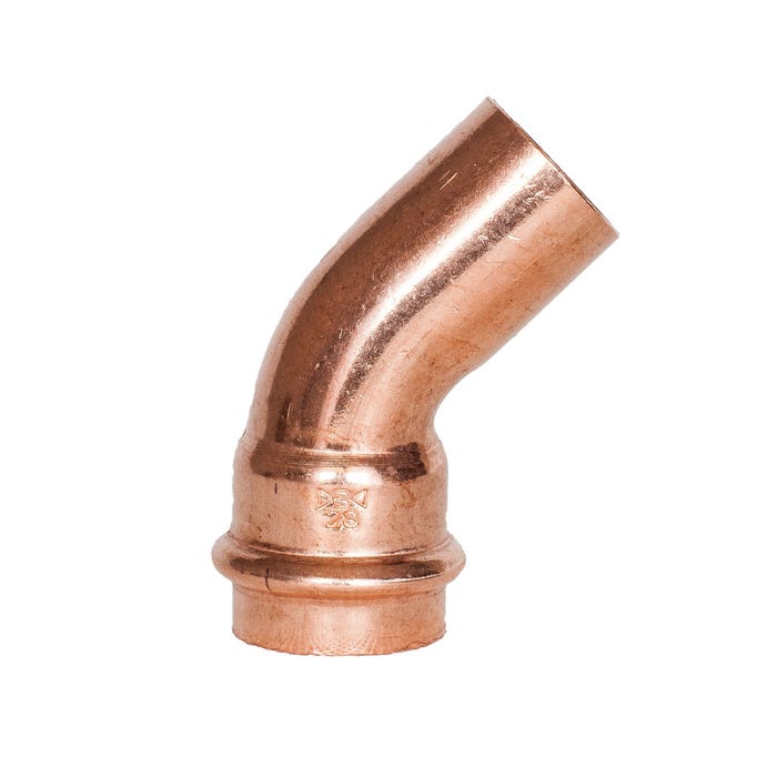 Woda Łuk 45° jednokielichowy 22 mm