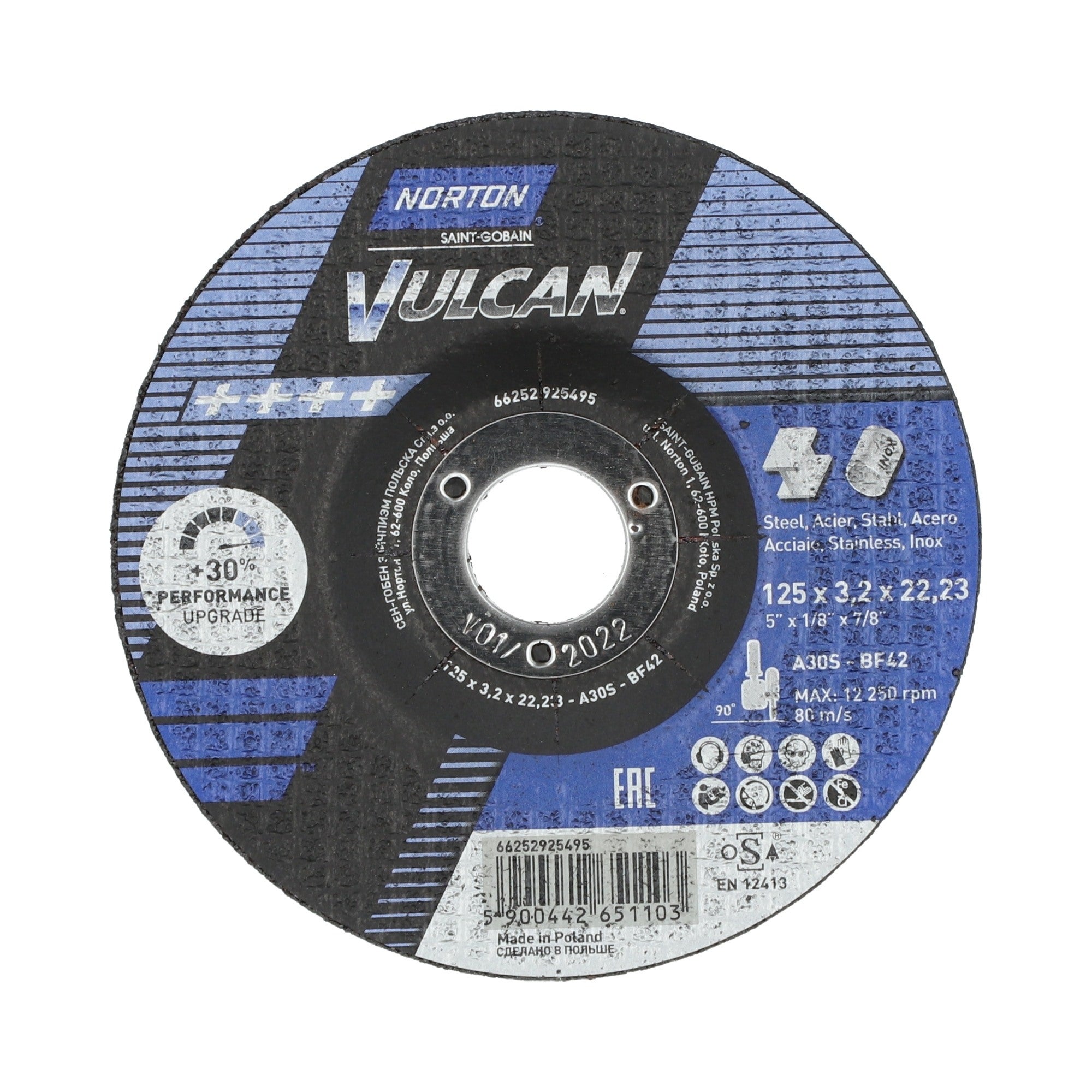 Tarcza do cięcia metalu / Inox 125x3,2x22,2 mm 0