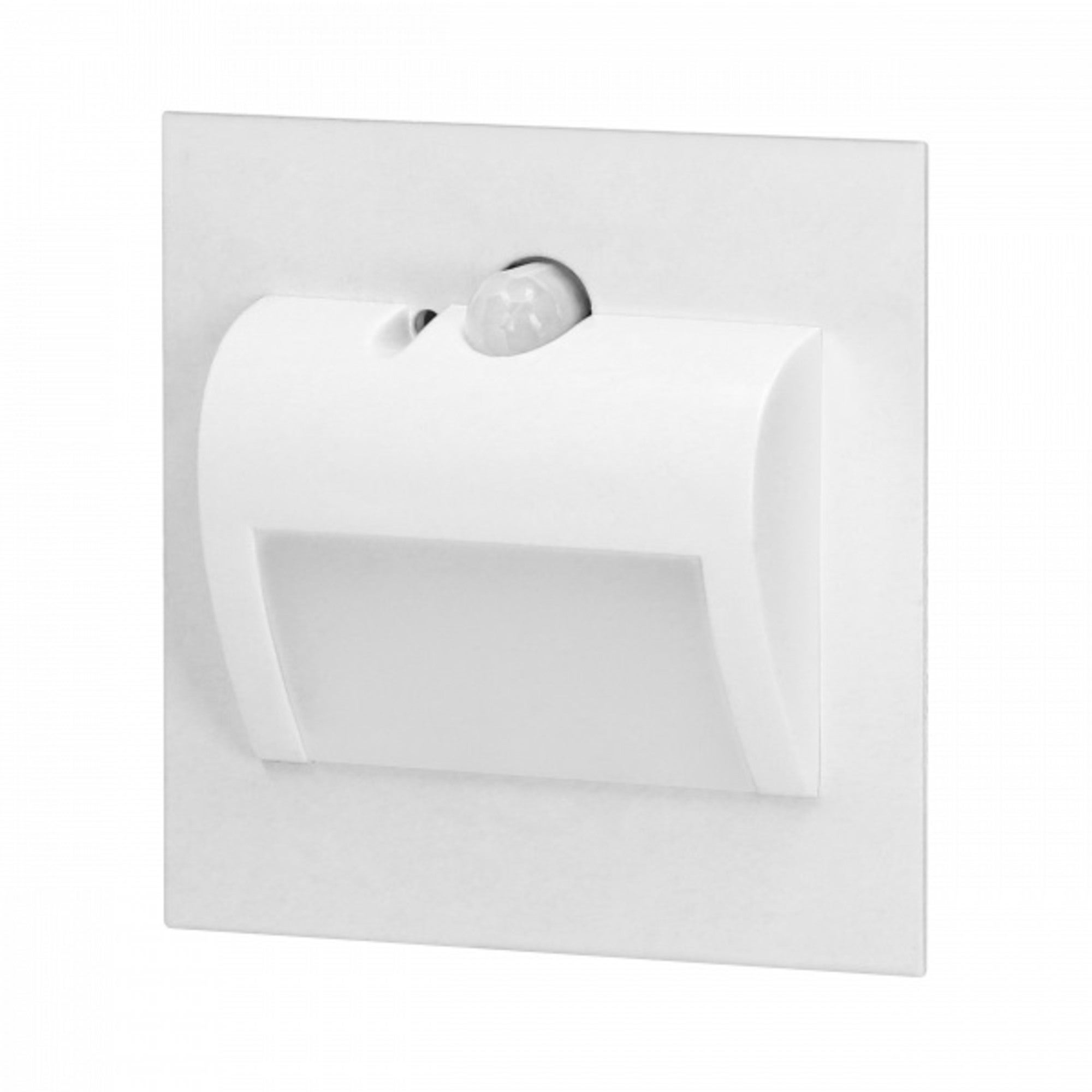 Oprawa schodowa podtynkowa puszka fi60, satynowa, 1,5W, 30Lm, 3000K, zasilanie 12V DC, czujnik ruchu i zmierzchu 0