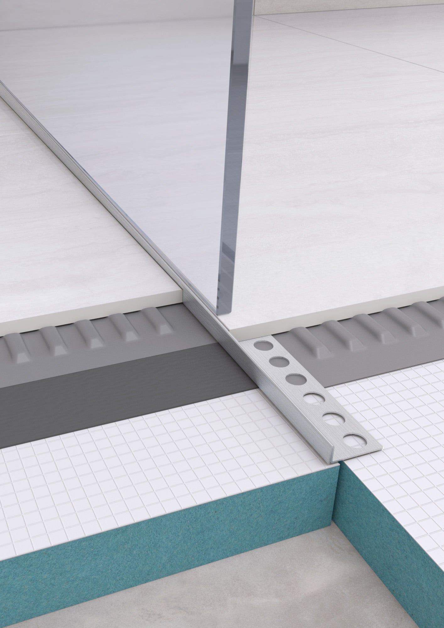 Listwa spadkowa podłogowa prawa 120 cm inox 4