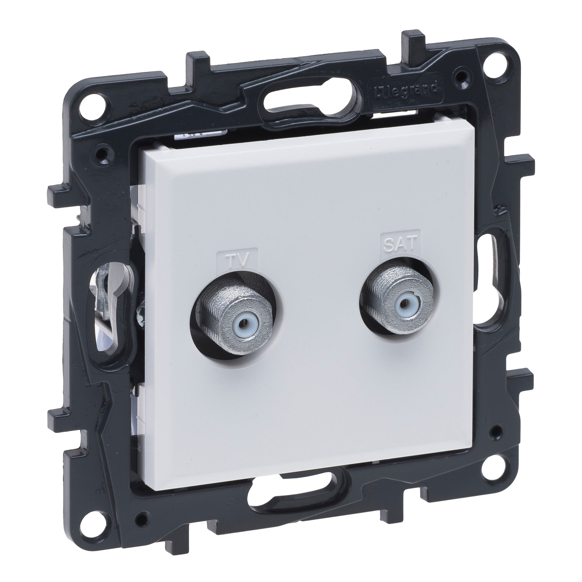 Niloe Step biały gniazdo antenowe 2x F końcowe