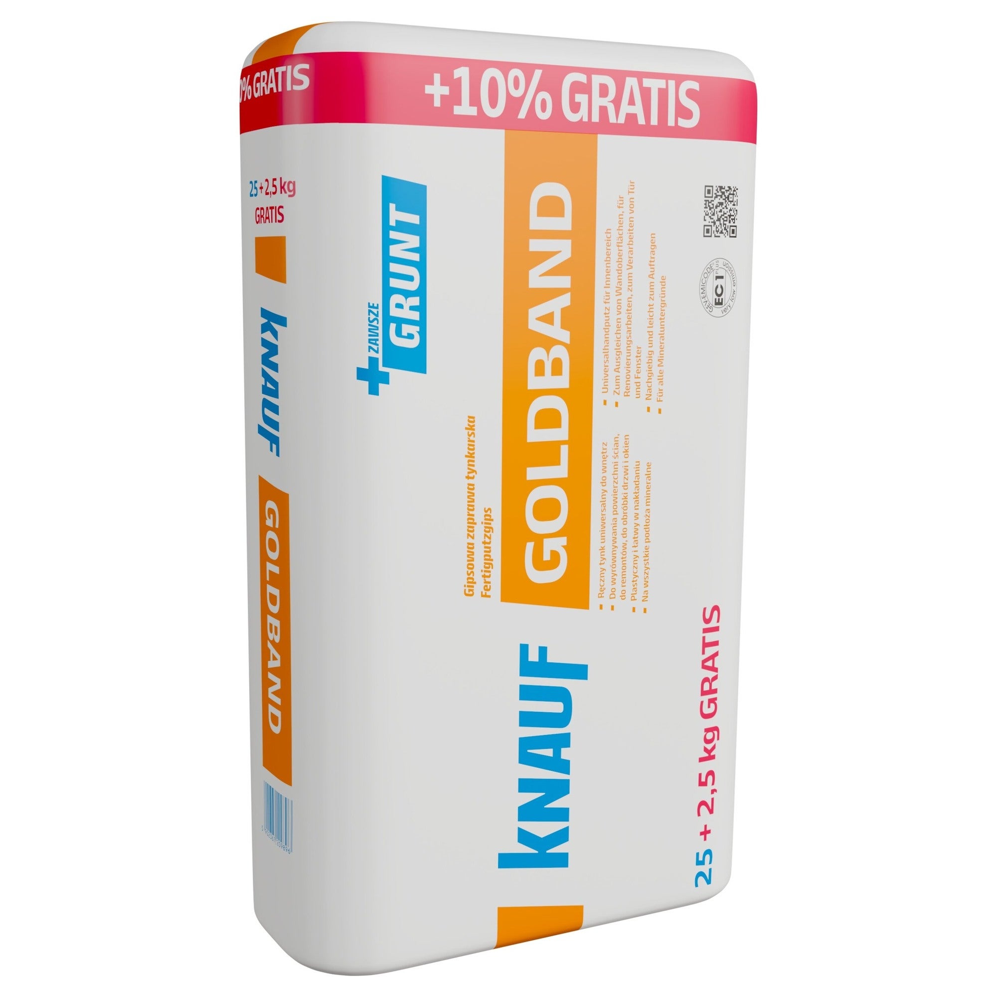 Tynk gipsowy ręczny Knauf Goldband 25 kg + 10% 