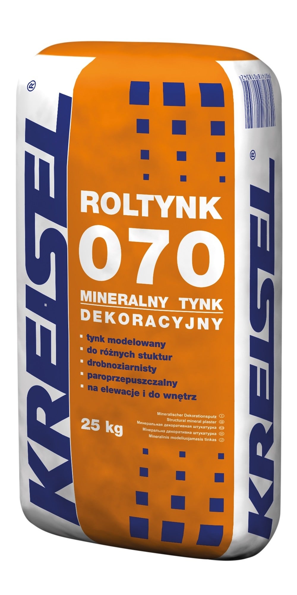 Tynk mineralny dekoracyjny Kreisel Roltynk 070 25 kg, biały 0