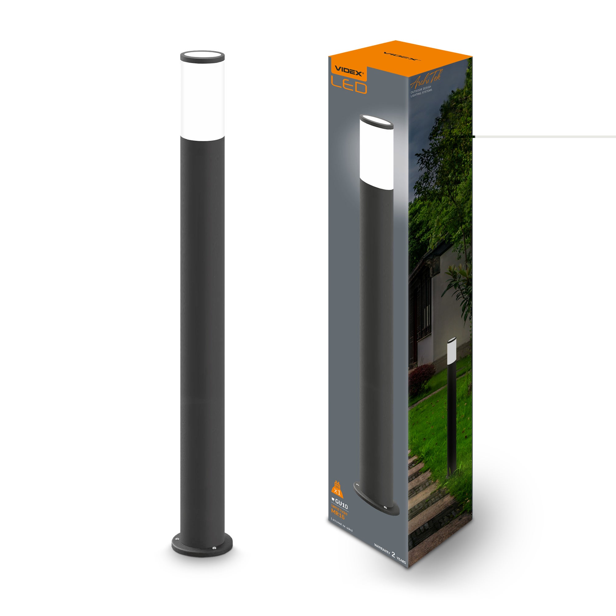 Słupek AR09061B 1xGU10 IP54 biały/czarny 2