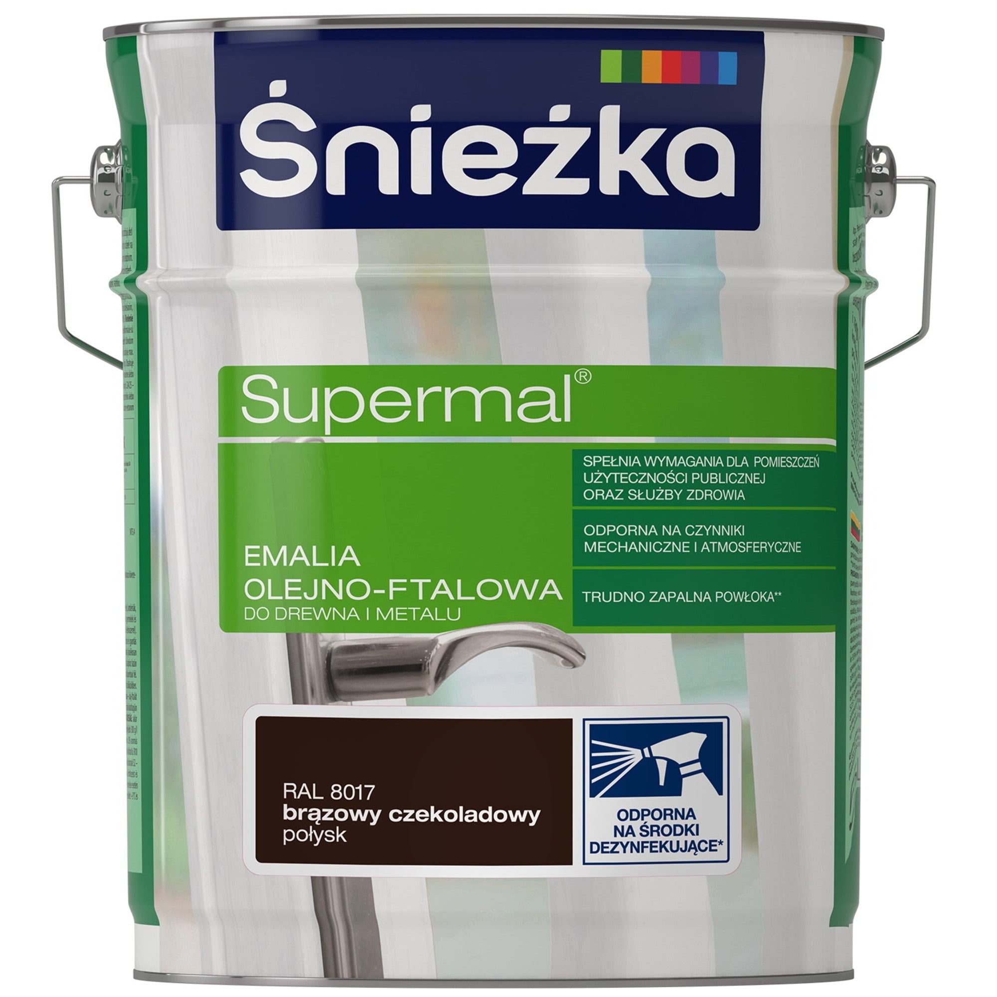 Emalia olejno-ftalowa Śnieżka Supermal brąz czekoladowy 5l 1