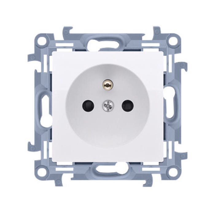 Simon 10 biały gniazdo pojedyncze 2P+Z