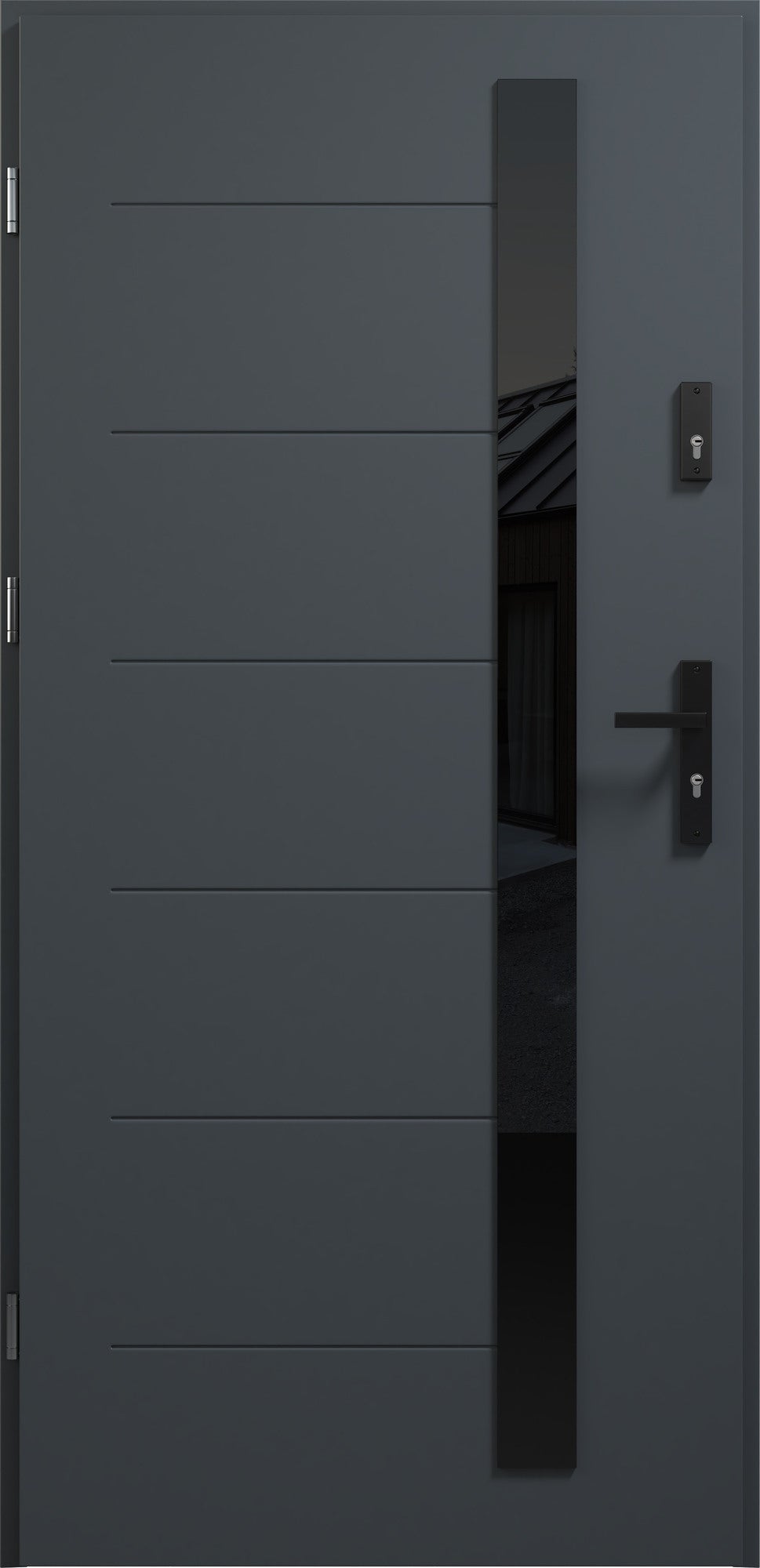 Drzwi zewnętrzne Malmo Antisol Black antracyt 90 lewe