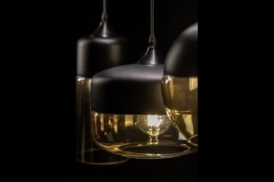 Oprawa sufitowa LENDER 2 1x E27, czarna, średnica 25cm, materiał metal+szkło 1