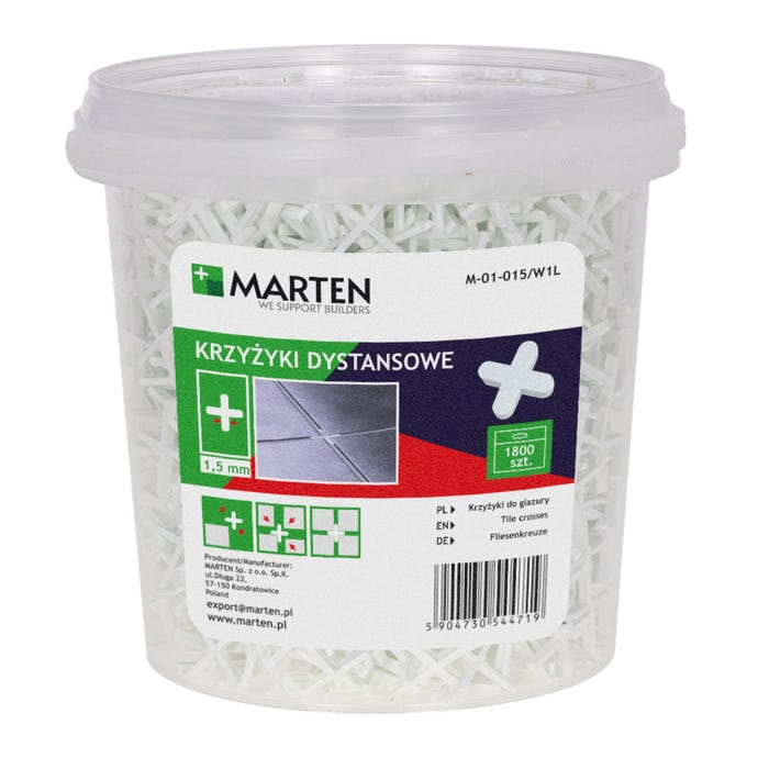 Krzyżyki do glazury 1.5mm 1800 szt.