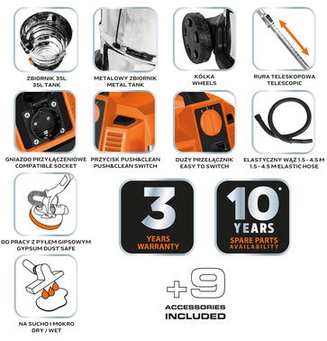 Odkurzacz warsztatowy 1600W 04-739 NEO 10