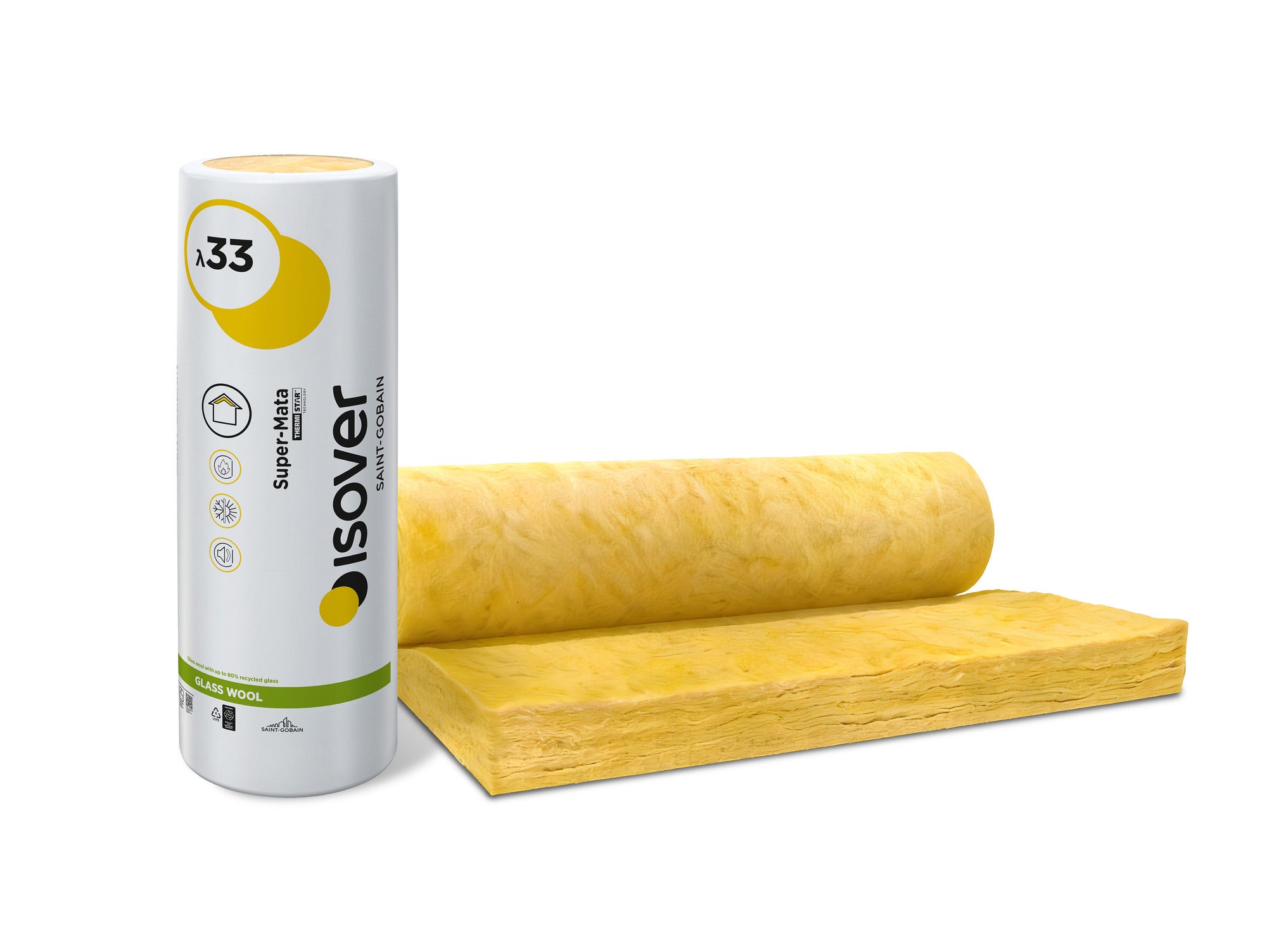 Wełna mineralna Isover Super Mata 15 cm szklana 0,033 W/(mK) 3,72 m2 0