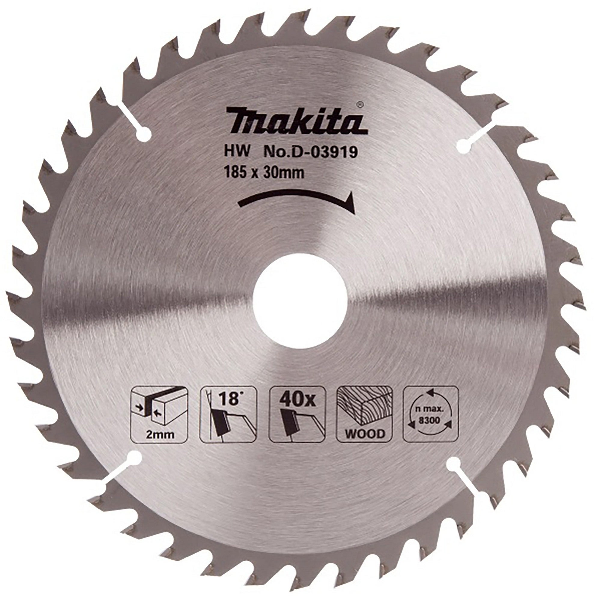 Tarcza tnąca do drewna MAKITA 185x30 mm, 40 zębów