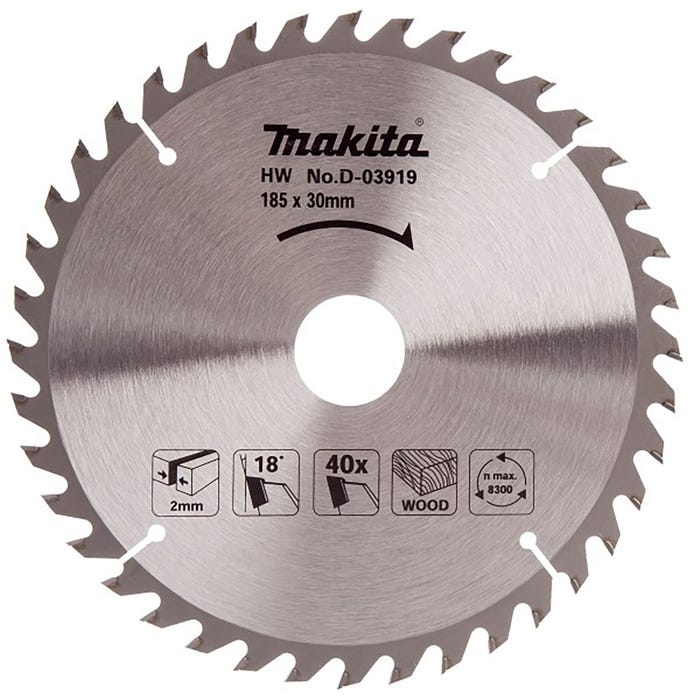 Tarcza tnąca do drewna MAKITA 185x30 mm, 40 zębów