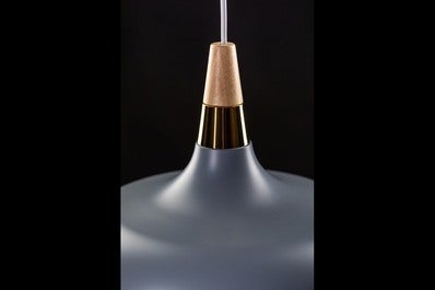 Oprawa sufitowa SKANDI 1 1x E27, szary, średnica 35cm, materiał metal+drewno 2