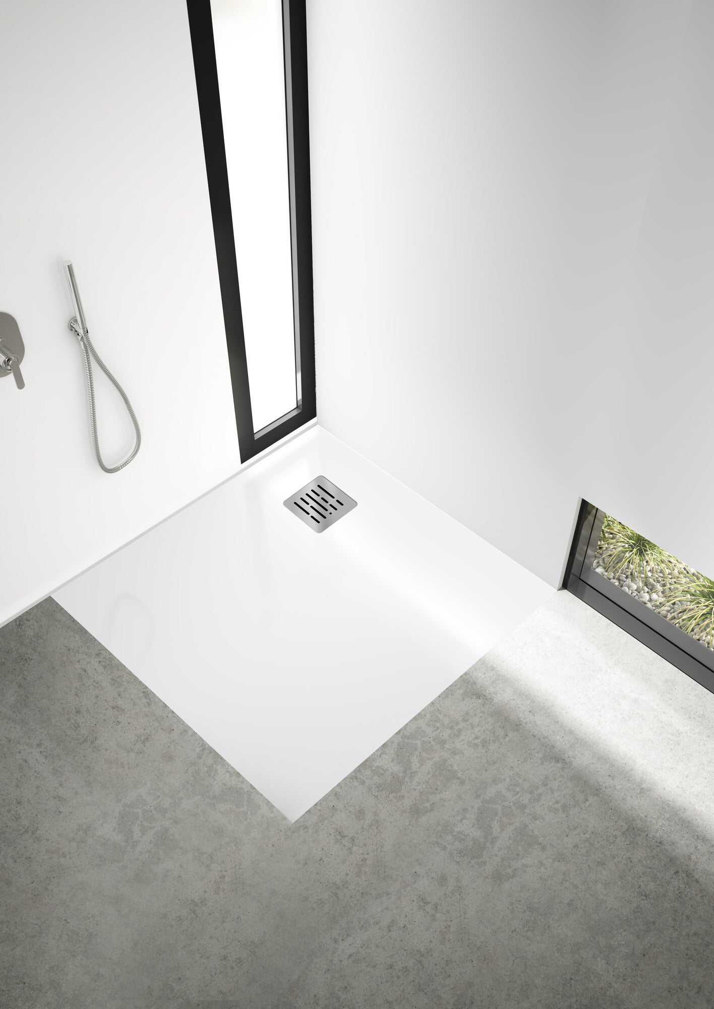 Brodzik kompozytowy Schedpol Atakamit 90 x 90 cm biały 1