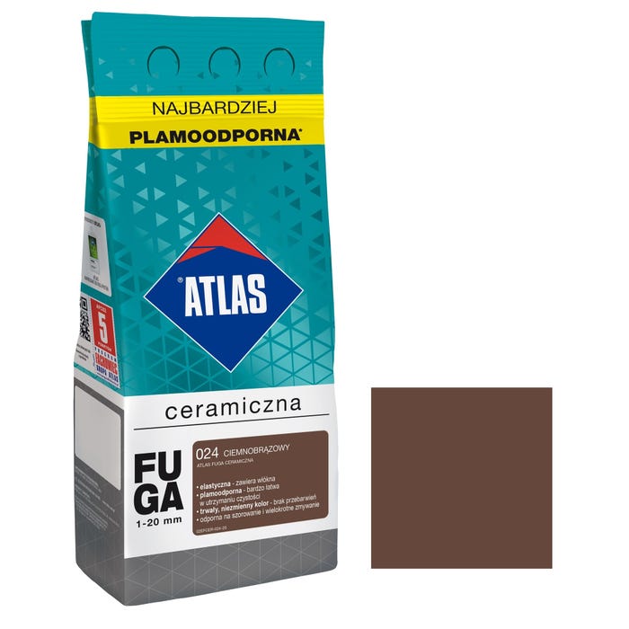 Fuga ceramiczna Atlas 024 ciemnobrązowy 2kg