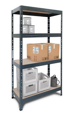 Regał magazynowy Rivet wym. 180x90x45 cm, 4 półki, nośćność 360 kg 2