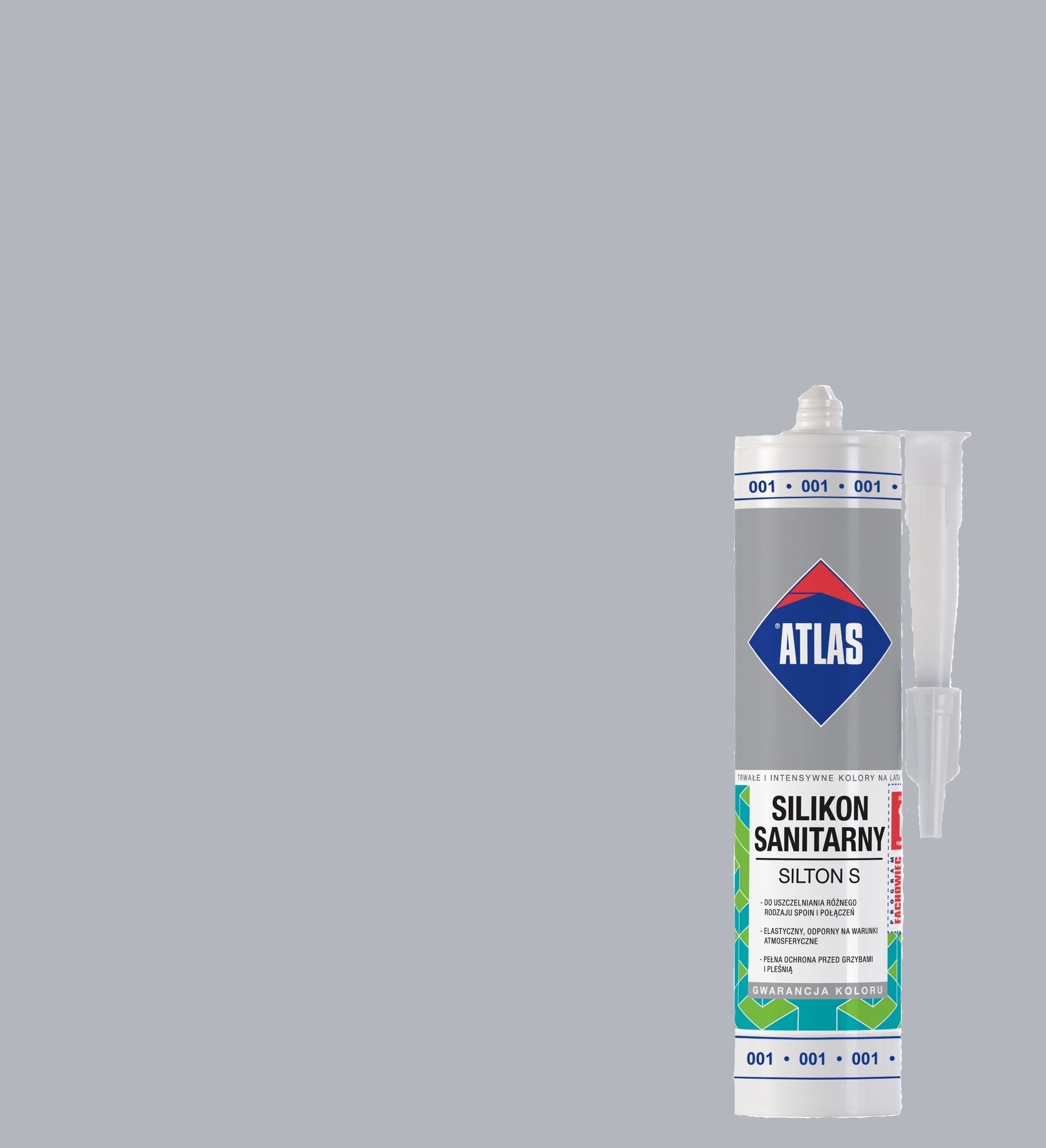 Silikon sanitarny Atlas 202 popielaty 280 ml