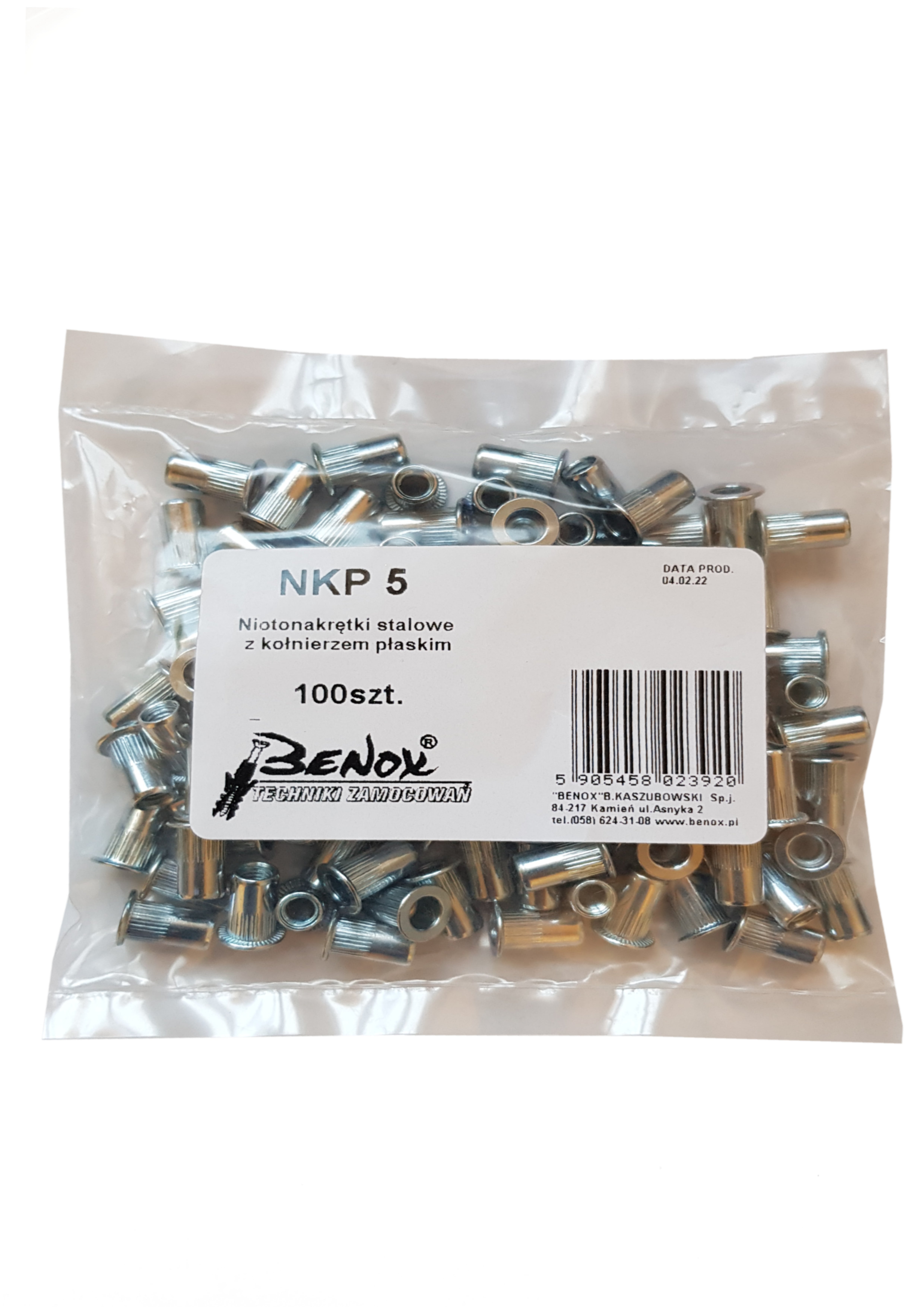 Nitonakrętki kołnierz płaski M5 (100 szt.) 1