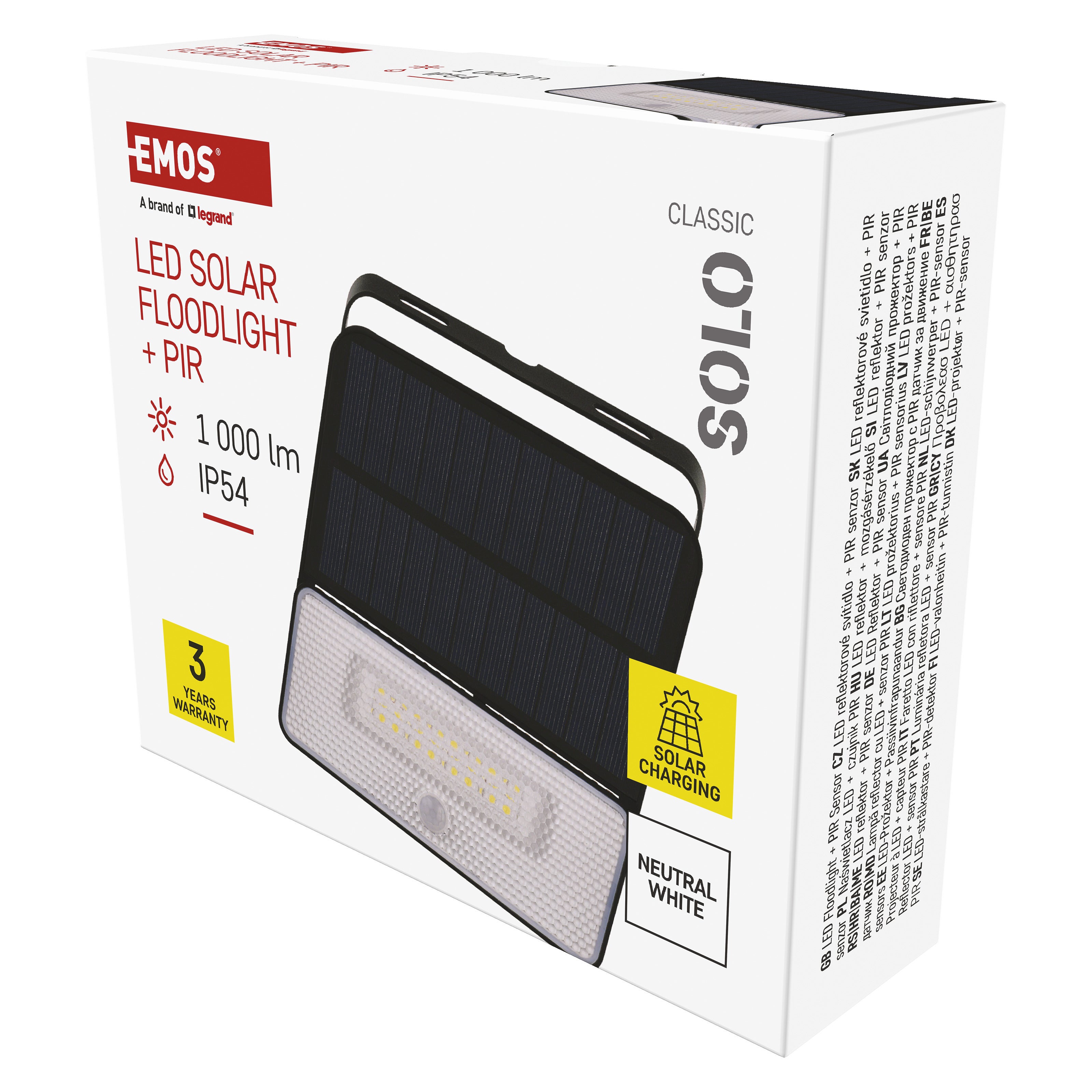 Naświetlacz solarny Solo 1000lm 2000mAh PIR IP54 2