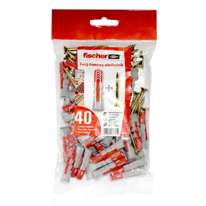 Kołek Duopower 8x40 mm z wkrętem 5.0x50 mm (40 szt.)