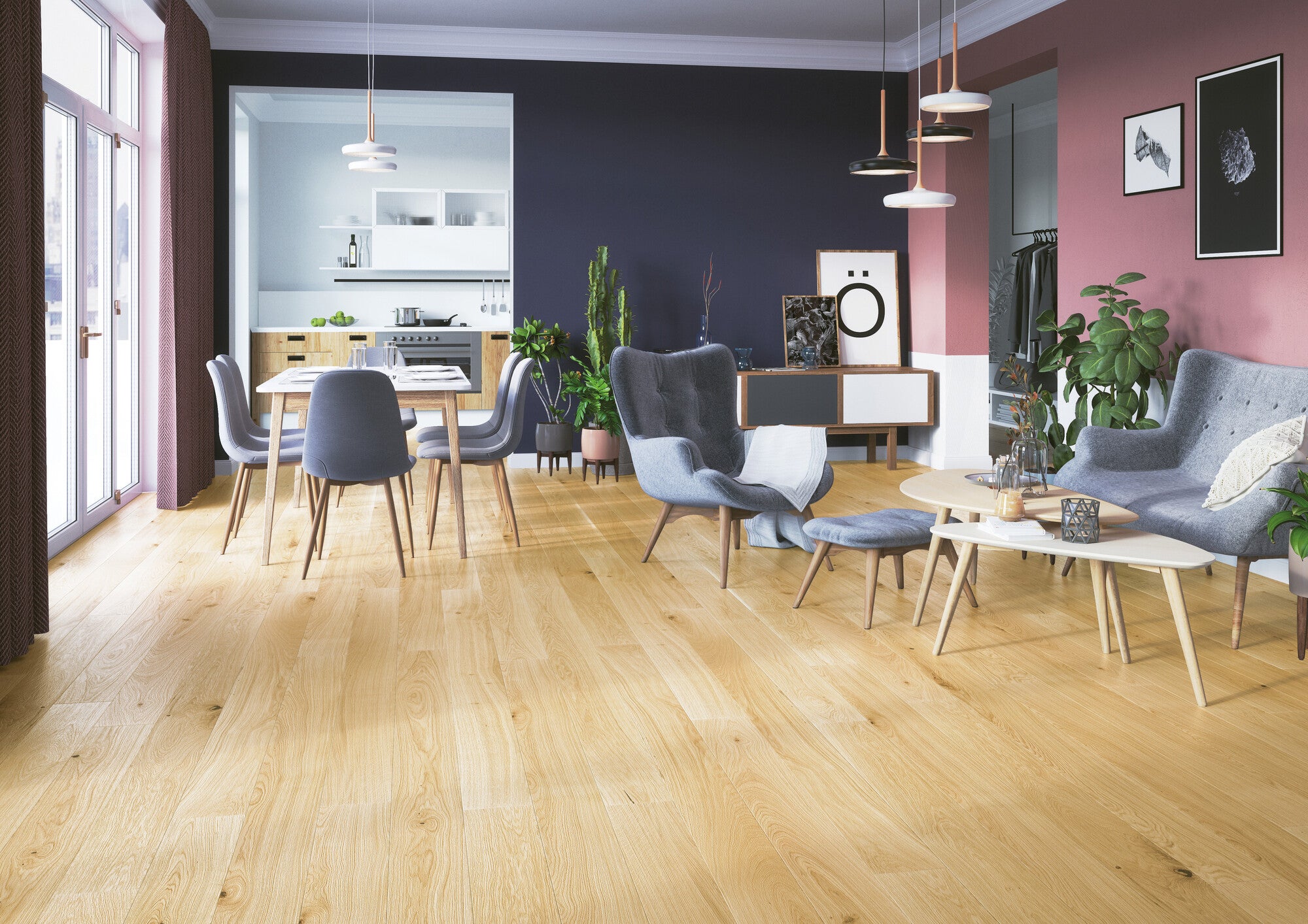 Deska podłogowa Dąb olej. 1-lam. op.0,99m2 1