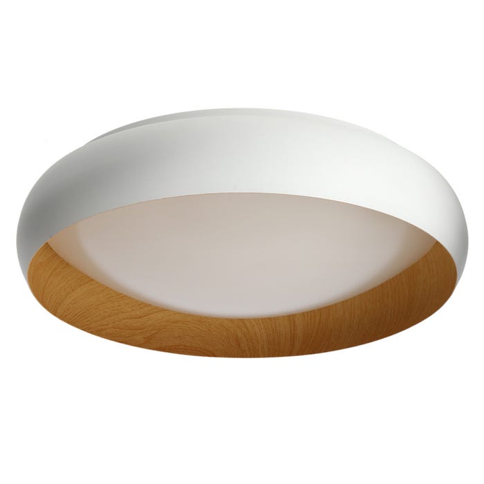 Plafon LED Zarco 24W 1400 lm IP20, biały/drewno