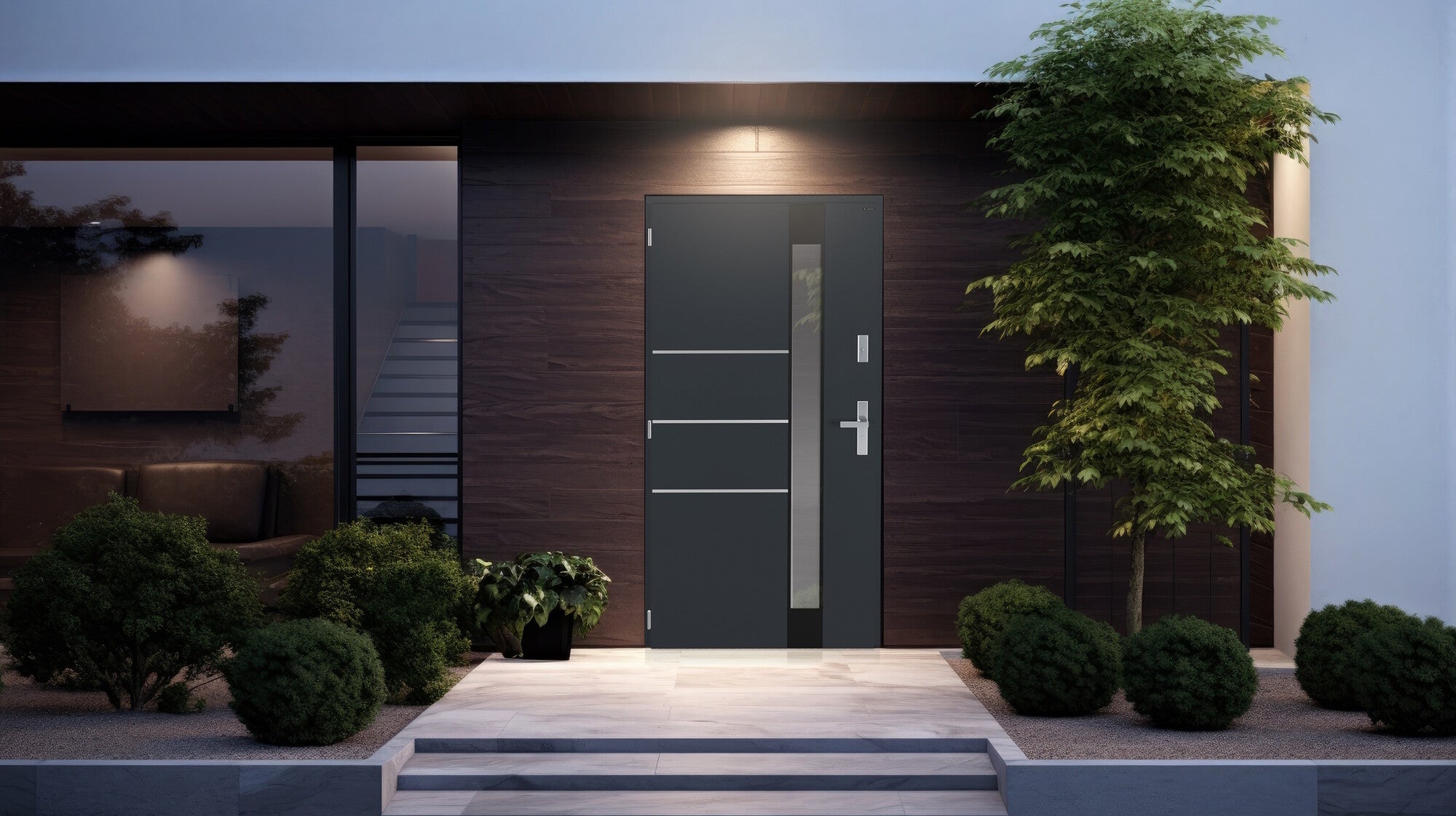 Drzwi zewnętrzne Nex Vitre szyba stopsol antracyt (RAL 7016) 90 lewe 1