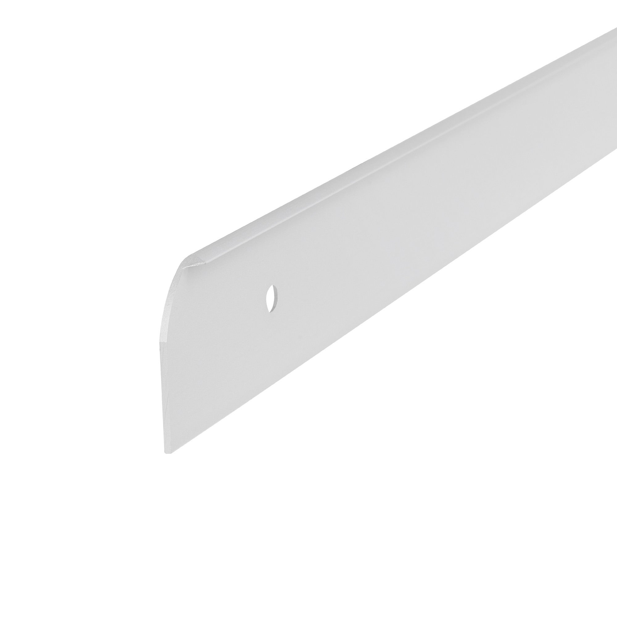 Listwa do blatu aluminiowa boczna lewa 28mm Cezar Srebrny mat 0,60m 0