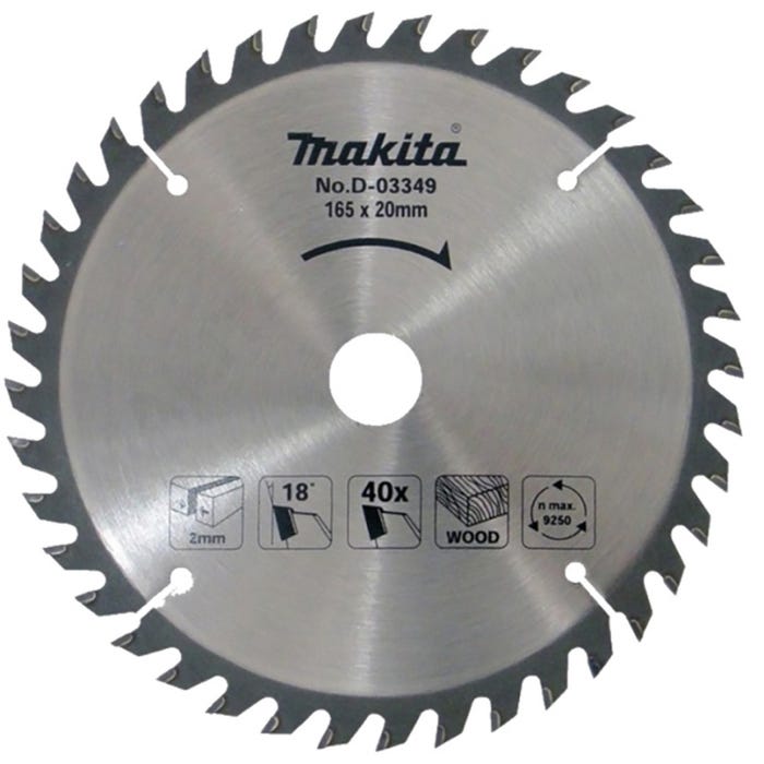 Tarcza tnąca do drewna MAKITA 165x20 mm, 40 zębów
