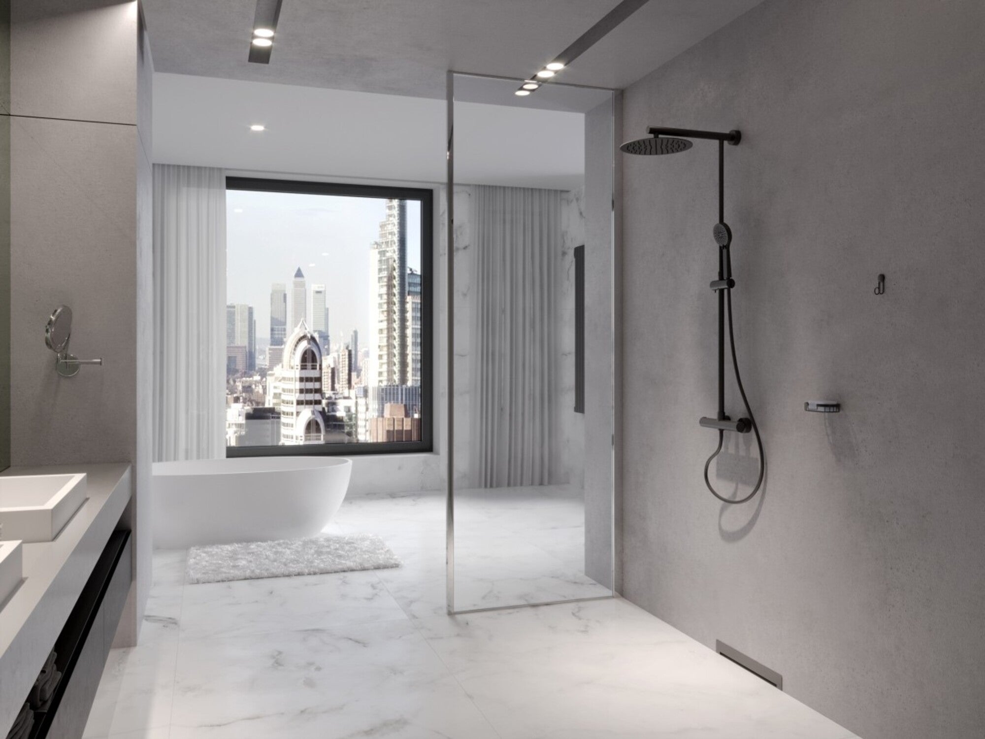 Kolumna prysznicowa Trevi z baterią termostatyczną czarna 1