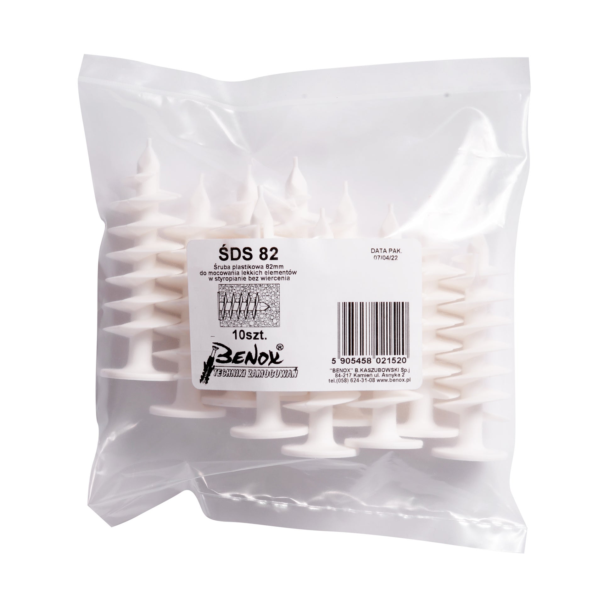 Kołek plastikowy do styropianu 82x10 mm (10 szt.) 1