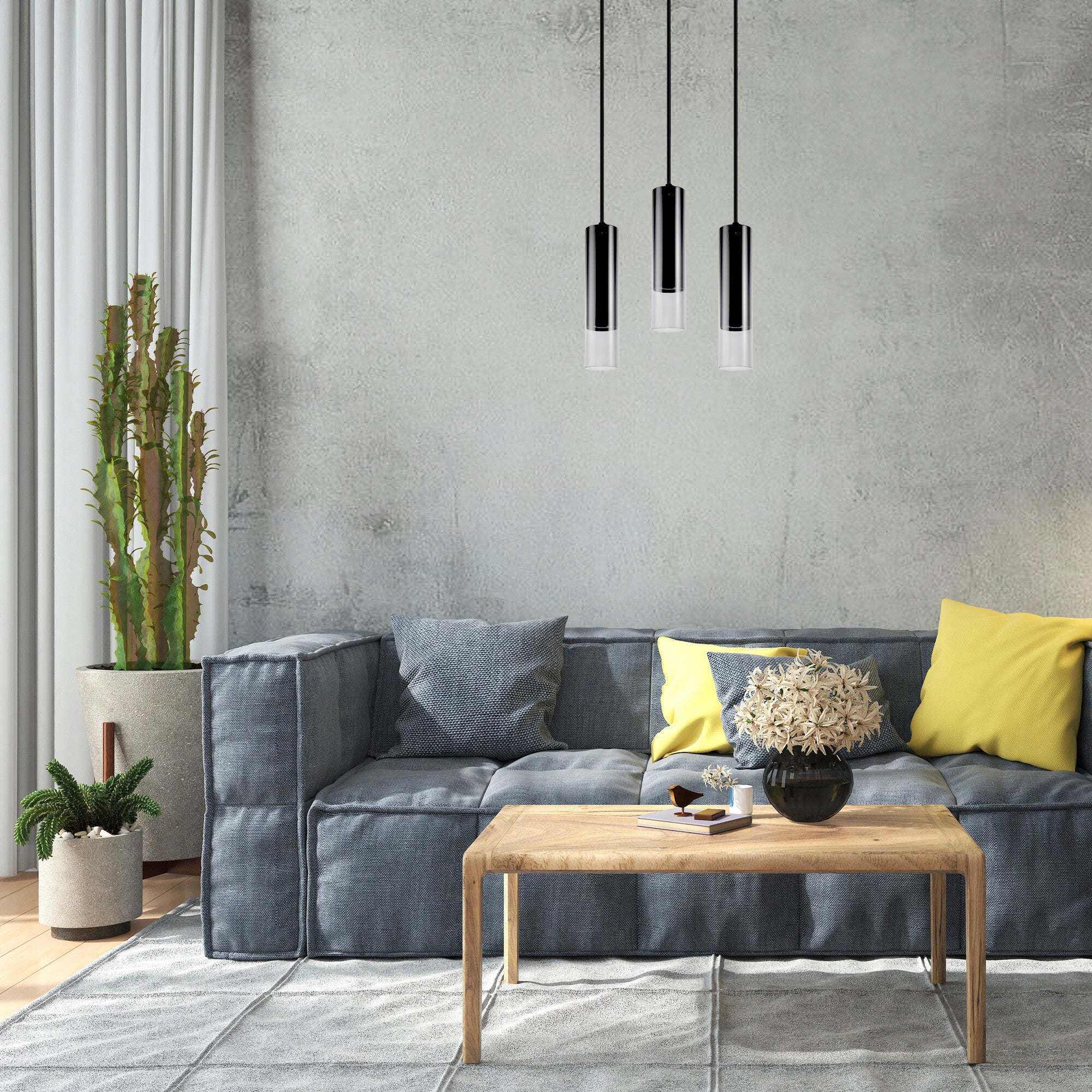 Lampa wisząca Smoky 1xGU10 czarna 1