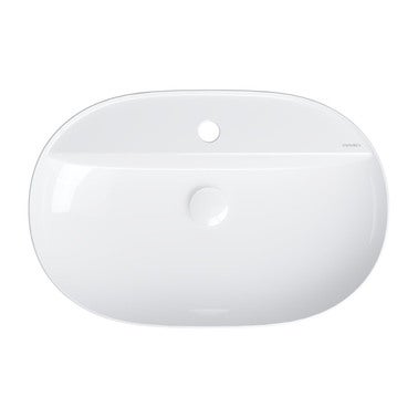 Umywalka nablatowa atlanta 61x40cm biały połysk 2