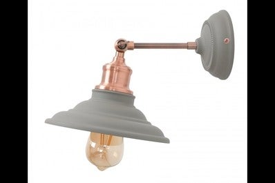Oprawa ścienna LORET 1x E27, szary, średnica 20,6cm, materiał metal