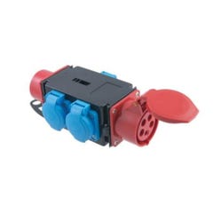 Rozdzielnica R-BOX MINI 3 gniazdo i wtyk 16A 3P+N+Z 400V, 3x2P+Z 250V IP44 1