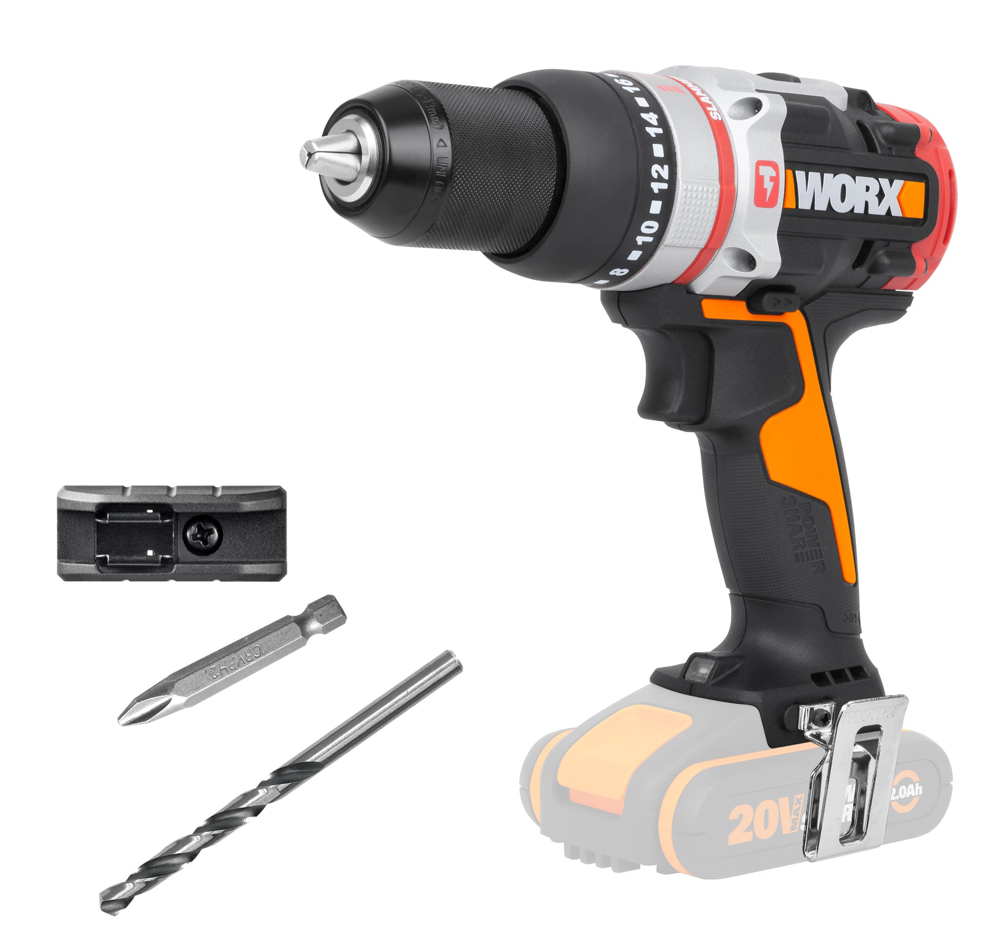 Wiertarko-wkrętarka udarowa 20V WX354.9 Worx / bez aku 1