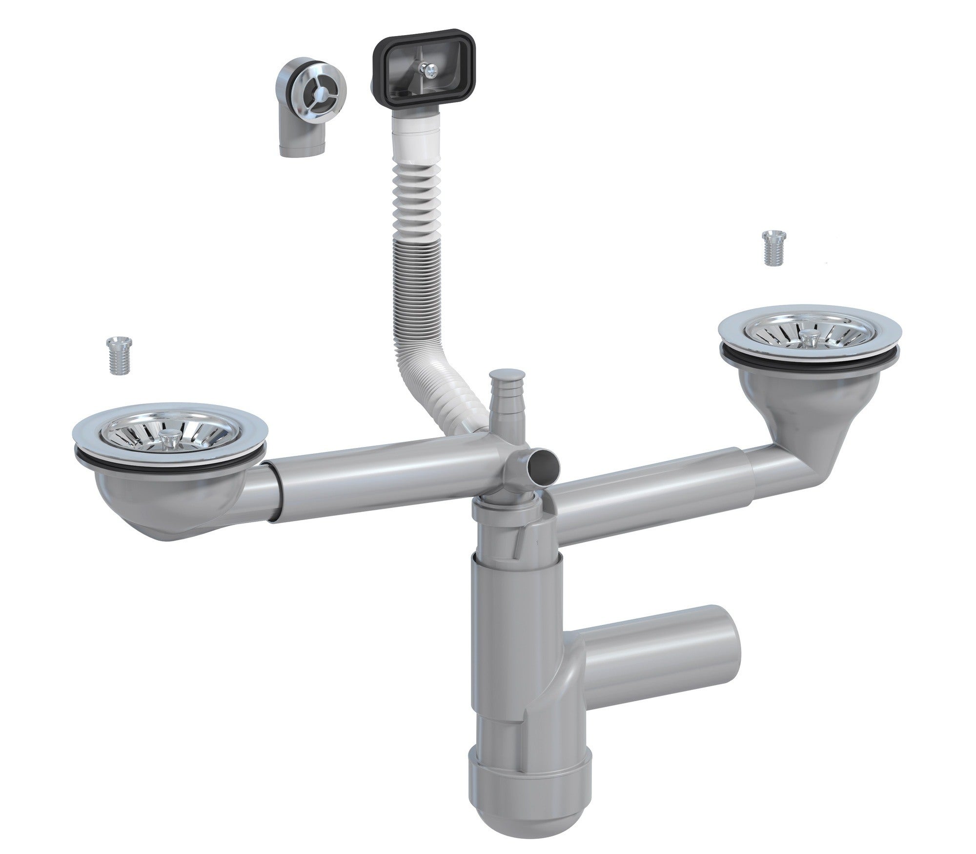 Syfon zlewozmywakowy Flexloc 1,5- i 2-komorowy 90 mm 1