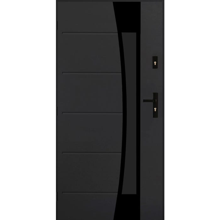 Drzwi zewnętrzne Lyon Black lewe 80 cm antracyt