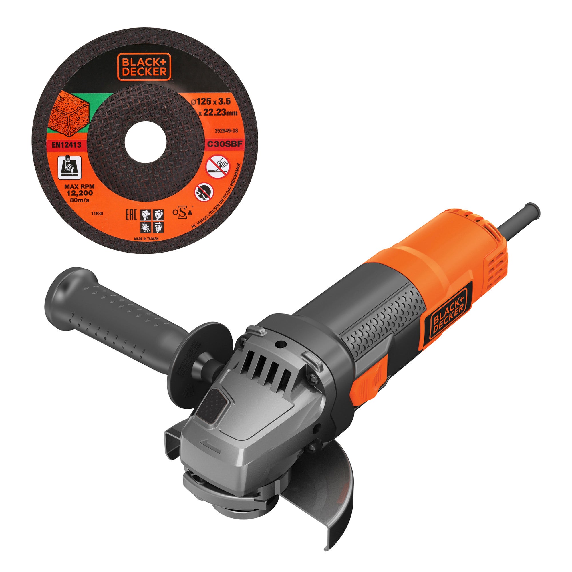 Szlifierka kątowa 125 mm, moc: 850 W, Black & Decker ADBEG125-QS