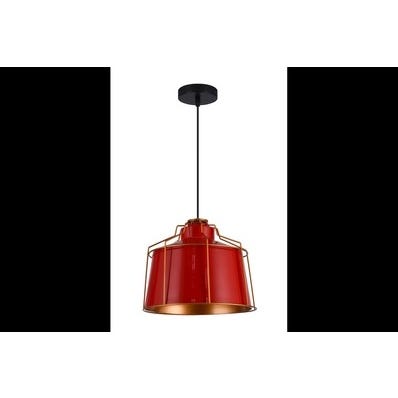 Oprawa sufitowa GOA 1x E27, czerwony, średnica 32cm, materiał metal