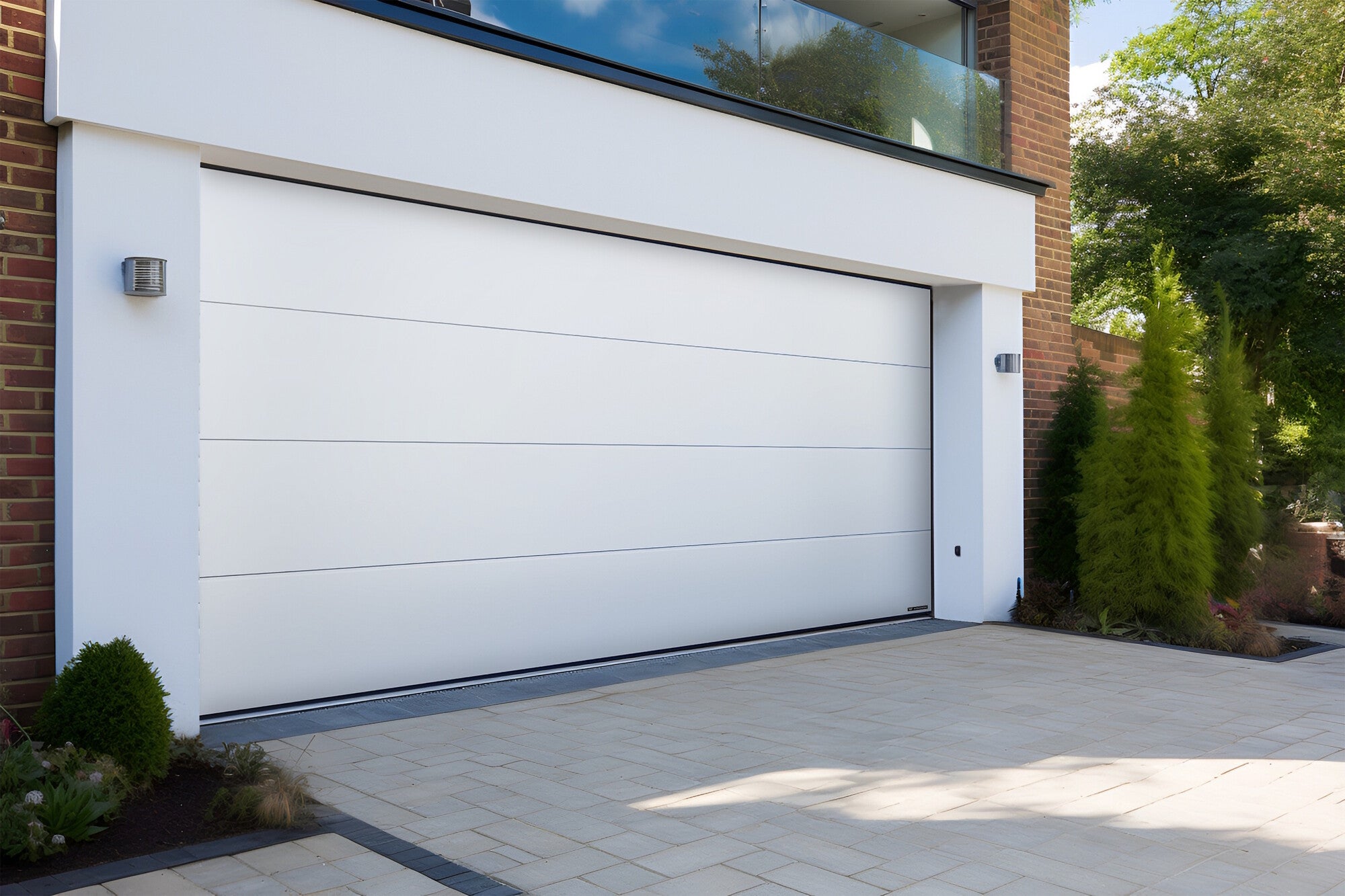 Brama garażowa dwustanowiskowa Nobla 5000x2250 biała 1