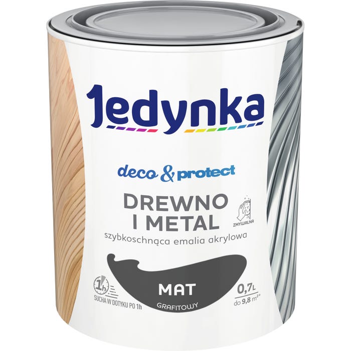 Farba Jedynka Deco&Protect matowa grafitowy 0,7l