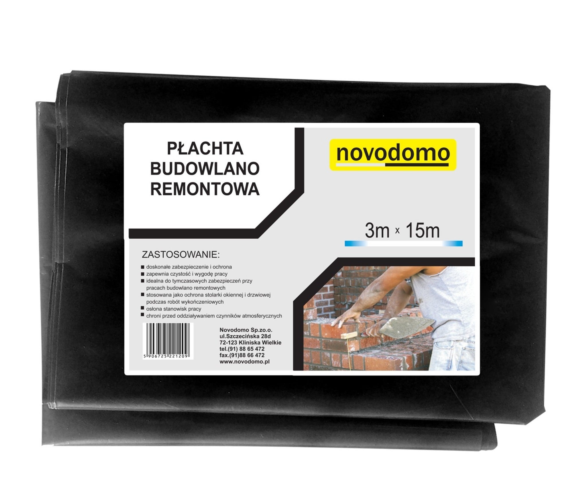 Folia ochronna remontowo-budowlana 3x15 m 0