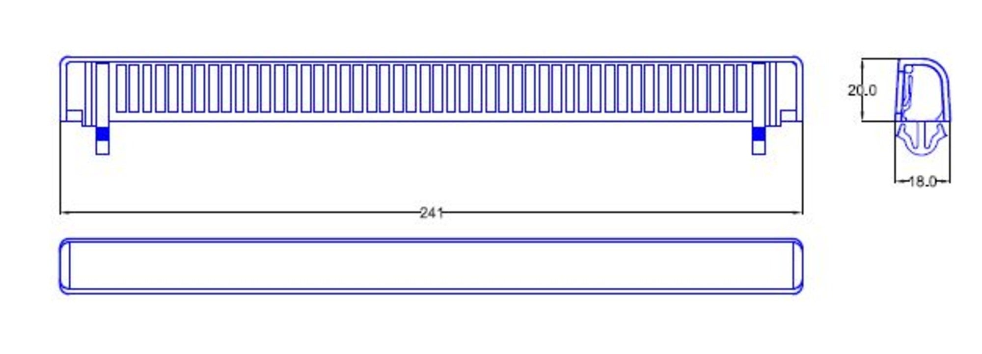 Nawiewnik okienny Slimline 2000 biały 241x18x20 mm 2