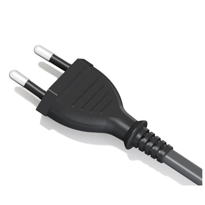 Przyłączacz z wtyczką płaską 1,6m 2x0,75 czarny