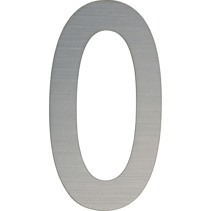 Cyfra 0 samoprzylepna srebrny szczotkowany 50 mm